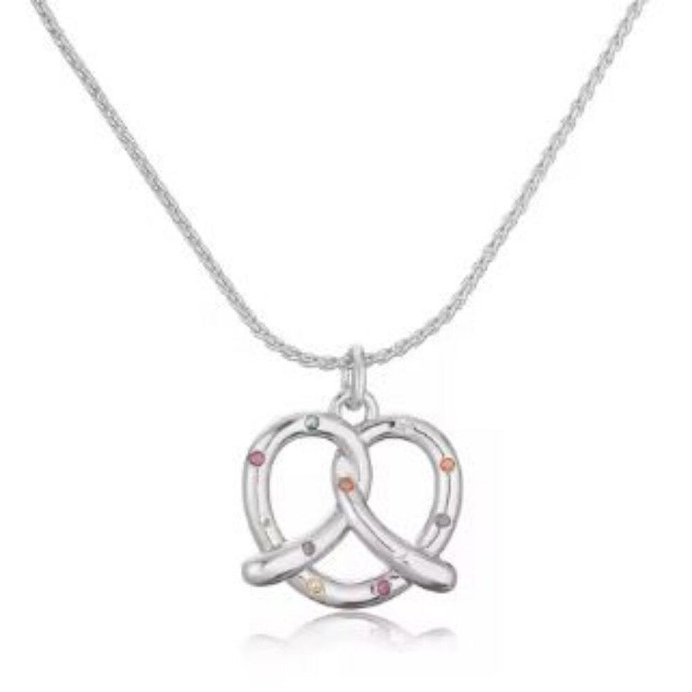 Silver & Crystal Pretzel Necklace